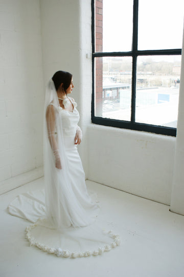 Luxury Handmade Rose Wedding Veil - Velo Bianco